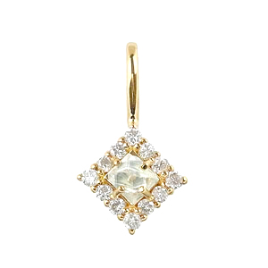 photo:18K rough diamond melee design pendanthead