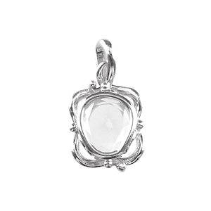 photo:18K White Gold Diamond froral design pendanthead