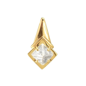 photo:18K White Gold square motif rough diamond pendanthead
