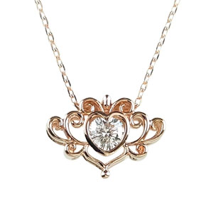 photo:118K Rose Gold Heart Venusarrows cut tiara design pendant
