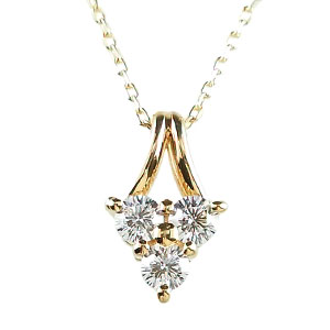 photo:18K Yellow Gold three stone Venusarrows Diamond pendant