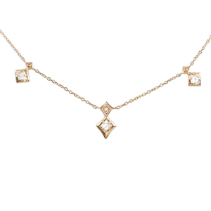 photo:18K Rose Gold rough diamond antique design necklace