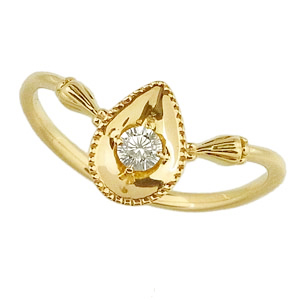 photo:18K Yellow Gold gold drop VenusarrowsDiamond ring