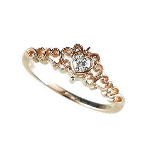 photo:18K Rose Gold Heart Venusarrows cut tiara design ring