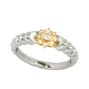 photo:Pure Platinum and 24K Yellow Gold Venusarrows Diamond ring