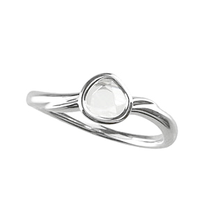 photo:18K White Gold diamond curved ring