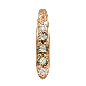 photo:18K Rose Gold three stone Brown Diamond pendanthead