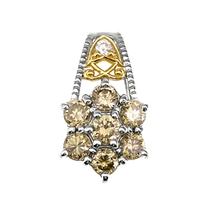 photo:18K 2tone seven stone Brown Diamond pendanthead