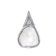 Photo:18K White Gold 0.4ctUP Diamond design pendanthead