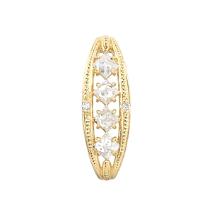 photo:18K Yellow Gold rough diamond milgrain pendanthead