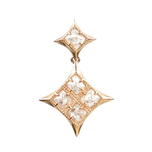 photo:18K Rose Gold rough diamond L'Etoile pendanthead