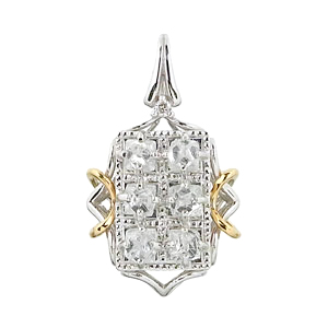 photo:18K 2tone rough diamond design pendanthead