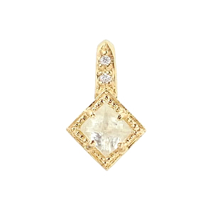 photo:18K Yellow Gold yellow color rough diamond pendanthead