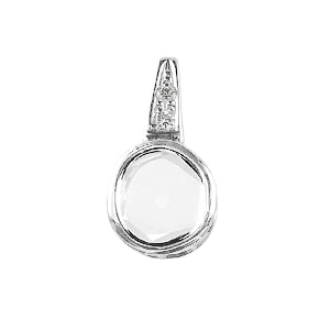 photo:18K White Gold Diamond round melee design pendanthead