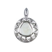 Photo:18K White Gold Diamond flower motif design pendanthead