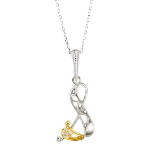 photo:18k 2tone roughdiamond initial pendant [S]