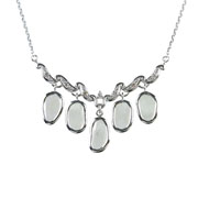 Photo:18K White Gold 5stone Impressive Diamond design swing necklace