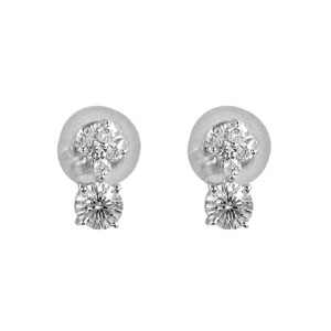 photo:18K White Gold VenusarrowsDiamond melee cross pierce Total 0.22ctUP