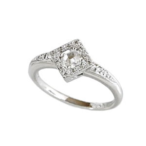 Photo:18K White Gold 0.2ctUP Diamond design ring