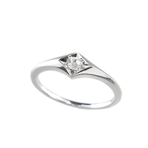 Photo:18K White Gold early-star Diamond solitaire ring 0.1ctUP