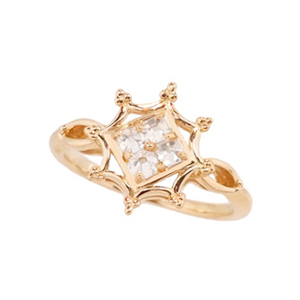 Photo:18K Yellow Gold early-star Diamond octogone ring
