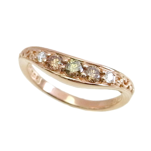 photo:18K Rose Gold three stone Brown Diamond ring