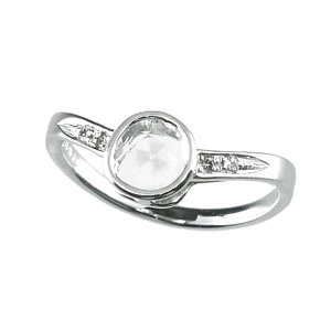 photo:18K White Gold Diamond round melee design ring