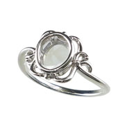Photo:18K White Gold Diamond froral design ring