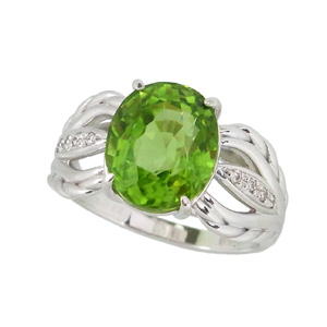 photo:18K Yellow 4ctUP Gold peridot design pendant